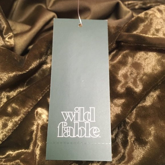 Wild Fable Women’s Ruched Spaghetti Strap Crushed Velvet Dress Olive NWT Sz S - Picture 7 of 8